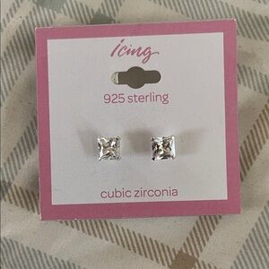Icing 925 Sterling Silver Cubic Zirconia Studs